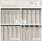 Greyish Brown 70 Inch Extra Wide Light Filtering Living Room Curtains 108 - Image 5