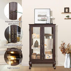 Curio Cabinet with Lighted Display, Glass Display with Mirrored Back, Vintage - Image 3