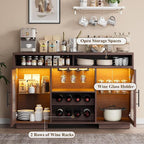 Wine Bar Cabinet, Arched Glass Doors, Wine Rack, Adjustable Shelves, Sideboard - Image 6