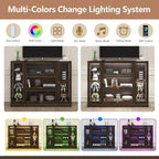 Display Cabinet with Acrylic Glass Doors, Extra Wide Curio Cabinet with LED - Image 7