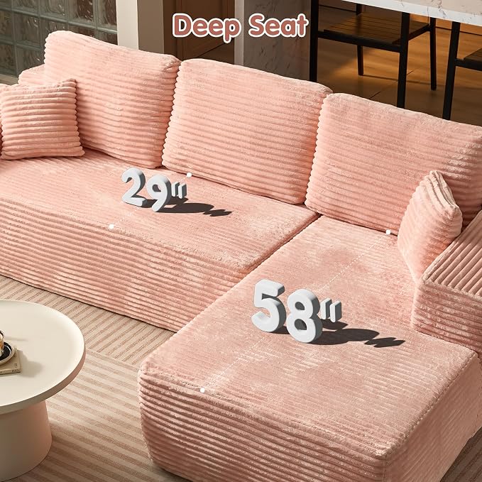 ovios 104" Cloud Boneless Couch - Image 3