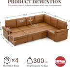108 Inch Faux Leather Modular Sectional Sofa - Image 3