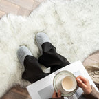 MIULEE Fluffy Area Rug 2x6 ft Faux Fur Sheepskin Rug Gradient Grey | Luxury - Image 3