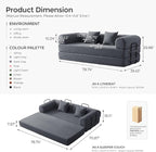79" Convertible Sofa Bed with Fixed-Shape Frame & Removable Armrests, Modular - Image 3