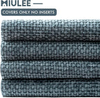MIULEE Soft Decorative Chenille Pillow Covers Navy Blue 20x20 Pack of 4 | - Image 6