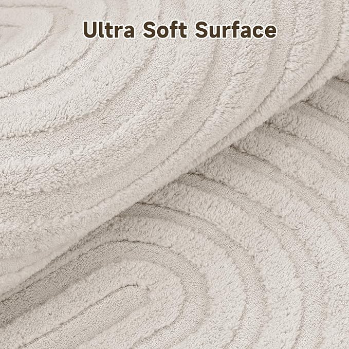 Pauwer 4ft Area Rugs for Living Room, Modern Non Slip Washable Rug, Soft Fluffy - Image 3