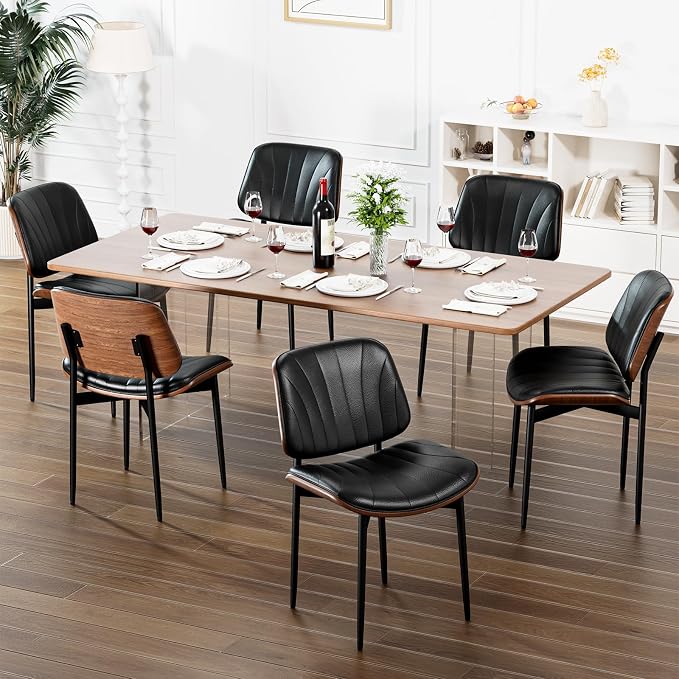 YaFiti Dining Chairs Set of 6, Dining Room and Kitchen Chairs, Mid Century by YaFiti