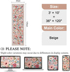 DUKINO 3x10 Runner Rug, Floral Washable Kitchen Runner Rug Non Slip, Low Pile - Image 2