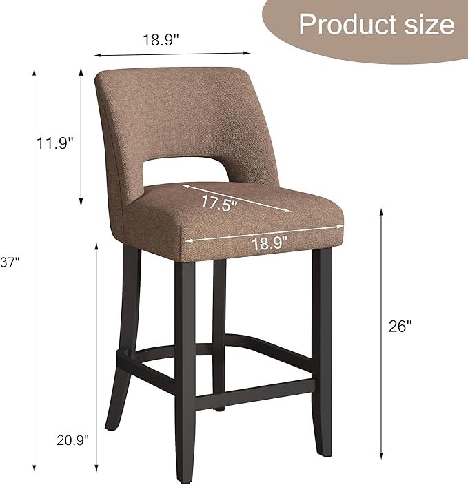 VKNOW Bar Stools Set of 4, Modern Counter Stools - Image 2