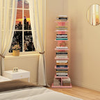 TUTOTAK Bookshelf, 8-Tier Bookcase, Narrow Spine Book Shelf - Image 8