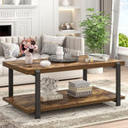 FOLUBAN Modern Coffee Table, Rustic Wood Center Table - Image 3