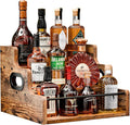 KLM Liquor Bottle Display Shelf, Coffee Syrup Rack Organizer, 3 Step Countertop by KLM