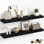 Fun Memories 32 Inch Floating Shelves Wall-Mounted, Rustic Wood Shelf by FunMemories