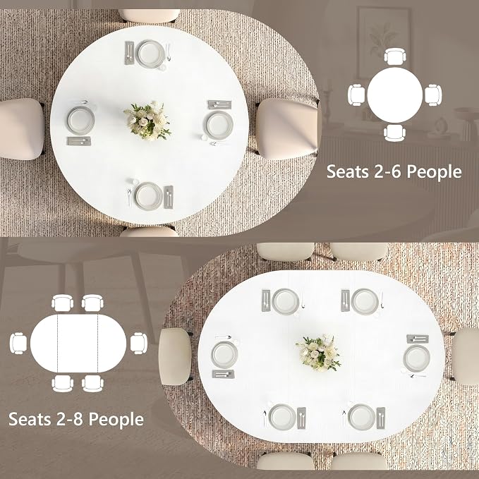 Einhomn 43-59" Extendable Round Dining Table, Kitchen Table - Image 6