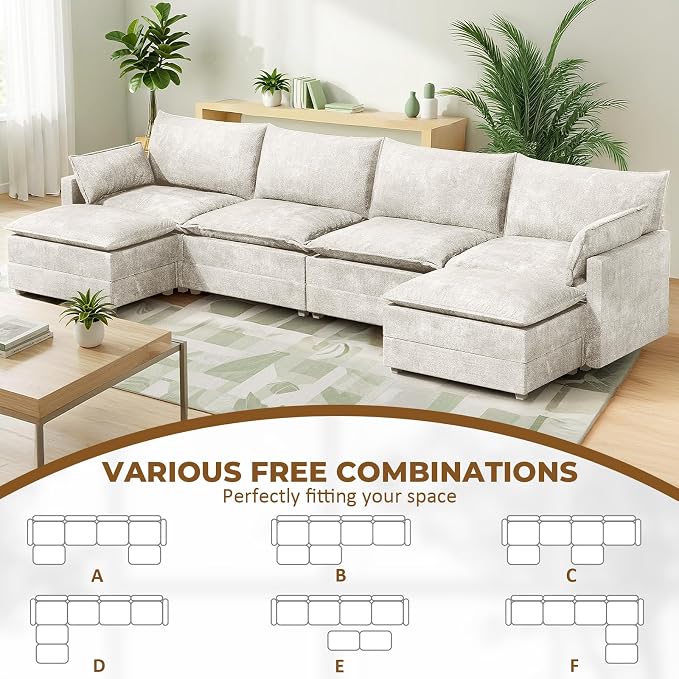 LEVELEVE 147" U-Shape Modular Sofa - Image 3
