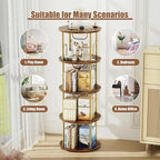 ALLSTAND Rotating Bookshelf, 4 Tier Spinning Bookshelf Tower, 360° Display - Image 7