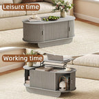 Fluted TV Stand and Coffee Table Set of 2, 86.6'' TV Console - Image 8