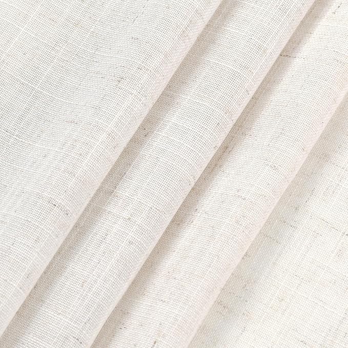 Ivory White Linen Curtains 102 Inches Long - Image 4