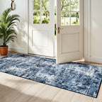 Rugflix 2x7 Runner Rug for Hallway, Washable Navy Blue Kitchen Runners | by RugflixAreaRugs