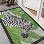 LUMI Outside Welcome Door Mat 17x30, Non-Slip Durable Rubber Easy Clean | Zebra - Image 4