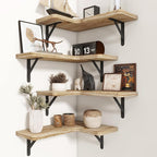 Venusmiles Corner Floating Shelves Set of 4, Wall Mounted L-Shaped Storage by Venusmiles