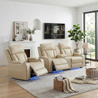 Power Recliner Sofa Set with LED Lights, Includes a Manual Recliner 1 Seat and by Unknown