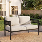 Gand Patio Outdoor Loveseat, Wicker Conversation Set - Image 5