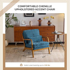 VINGLI Chenille Mid-Century Modern Accent Chair, Cute Reading Arm Chair - Image 2