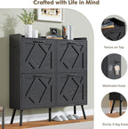 Nicetree Shoe Cabinet with 4 Flip Drawers, Hidden Shoe Rack Cabinet with Metal - Image 6