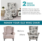 KRFOONN Wingback Chair Covers Slipcovers 2 Piece Stretch Wing Chair Covers - Image 3