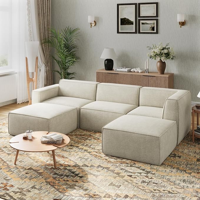 Novilla 109" Modular Sectional Sofa, No Assembly Cloud Sectional Couch by Novilla