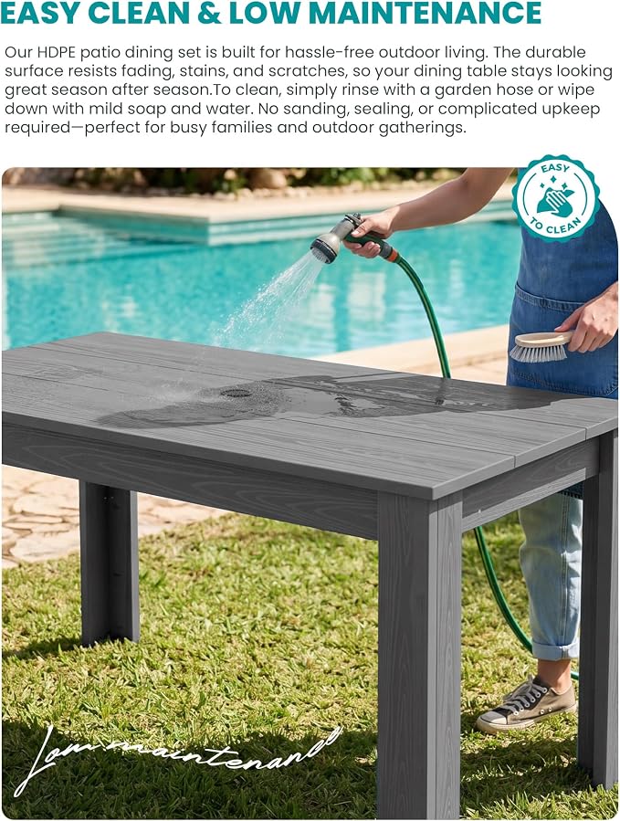 SERWALL HDPE Dining Set for 10 – 2 Tables, 8 Armless + 2 Armchairs. Includes 10 - Image 8