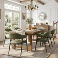 HNY Modern Dining Room Arm Chairs Set of 6, Open-Back Kitchen Side Chairs by HNY