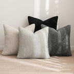 MIULEE Soft Decorative Chenille Pillow Covers Cream Grey 20x20 Pack of 4 | - Image 4