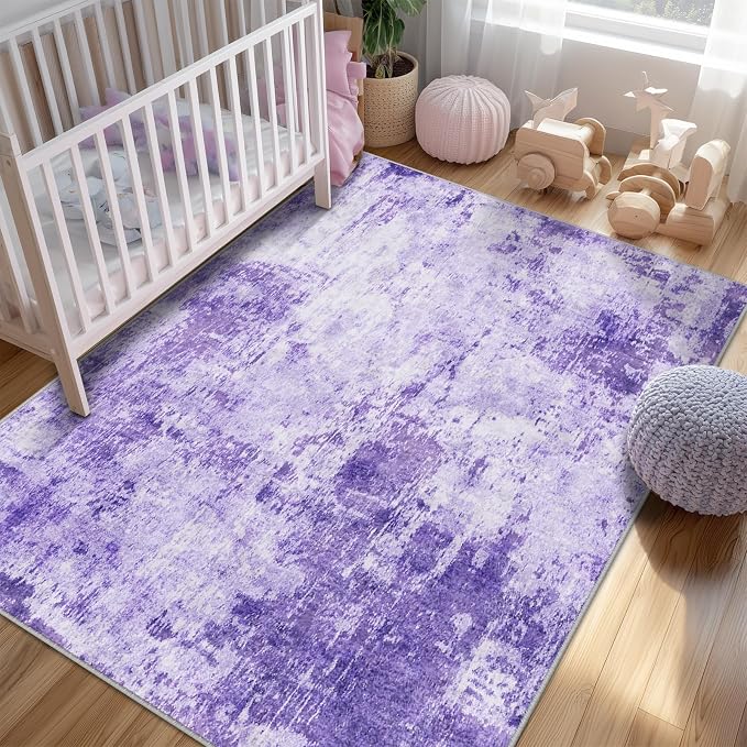 RELEANY Washable 9'x12' Abstract Area Rug - Image 3