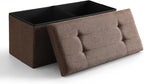 Storage Ottoman Bench Foldable Seat Footrest Shoe Bench End of Bed Storage by CUYOCA-MakeYouFeelComfort