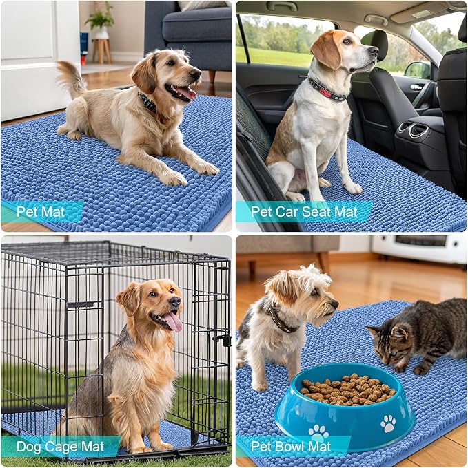 OLANLY Dog Door Mat for Muddy Paws 54x24, Super Absorbent Chenille Mud Mat | - Image 7