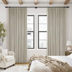 Oatmeal Linen Blackout 120 Inch Curtains - Image 8