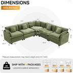 113'' V Shaped Cloud Sectional Sofa, Oversized Deep Seat Couches - Image 2