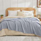 EMME Muslin Blankets for Adults Throw Blanket for Couch Breathable Gauze Soft - Image 3