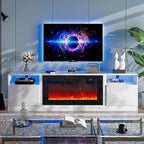 oneinmil 80” TV Stand with 36” Electric Fireplace, Large Modern Media by oneinmil