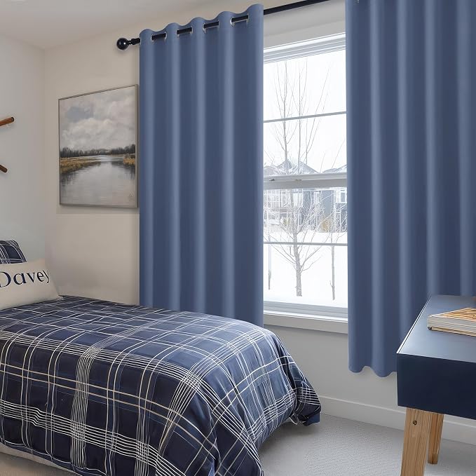 Grommet Blackout Curtains for Bedroom, 60 x 72 Inches, Window Drapes, Living - Image 6