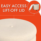HomePop Home Decor | Upholstered Round Storage Ottoman - Image 5