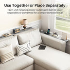 Kitstorack 2-Pack Dark Gray Long Sofa Table Behind Couch, Adjustable Height & 2 - Image 7