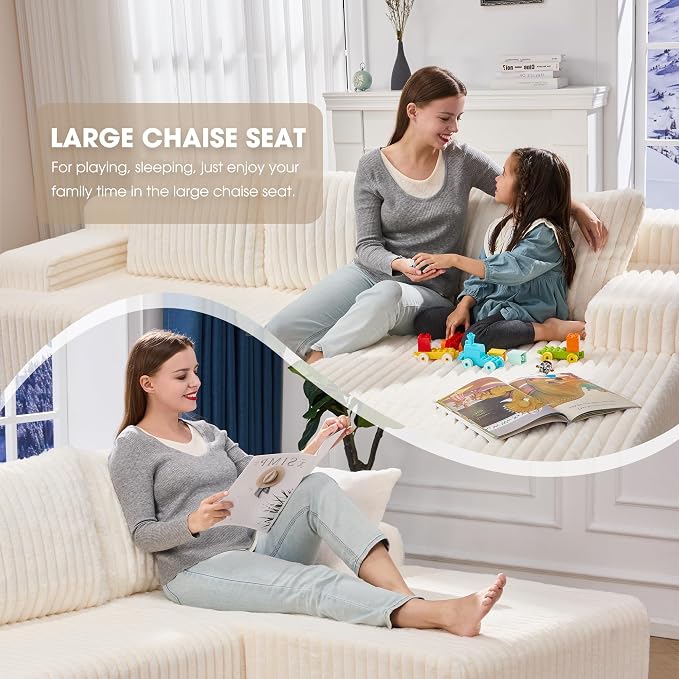 Hobestluk Modular Sectional Sofa Couches L-Shape Couch 3 Seat Modular Sofa - Image 4