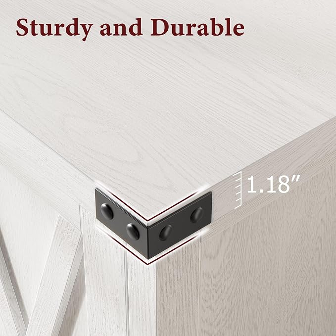 GarveeHome Small Storage Cabinet, Farmhouse Sideboard Buffet Cabinet - Image 6