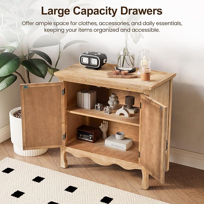 RoyalCraft Sideboard Buffet Kitchen Storage Cabinet, Solid Wood Credenza Accent - Image 3