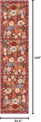 Rug for Hallways Kitchen Runner Rug 2'6"x14' | Rubber Backing; Non Slip; - Image 2