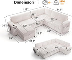 Vipbear 111" Modular Sectional Sleeper Sofa - Image 3