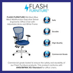Flash Furniture Nicholas Mid-Back Blue Mesh Multifunction Executive Swivel - Image 4